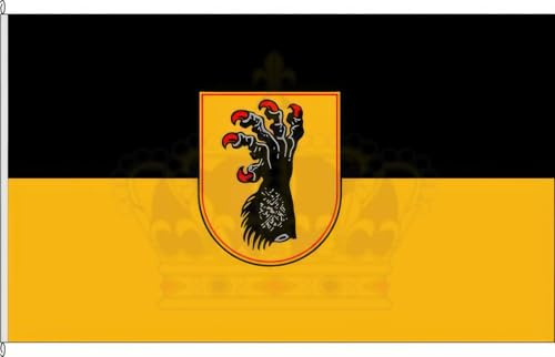 KÖNIGSBANNER Zertifizierte Flagge Fahne Syke - DH 60 x 90cm - Hissflagge doppelt gesäumt mit Karabinerhaken aus deutscher Flaggen-Manufaktur