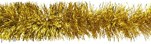 3m Weihnachtsgirlande 7cm Gold // Silvester Karneval Weihnachten Deko Christbaumschmuck Girllande Weihnachtsbaum Lametta 70mm