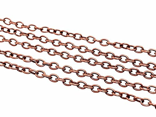 Vintageparts 2 m Gliederkette in antik Kupfer, 3,5 x 2,5 mm, DIY-Schmuck