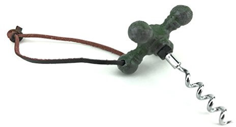 Crispe home & garden Robuster Korkenzieher aus Gusseisen, mit Lederband zum Aufhängen