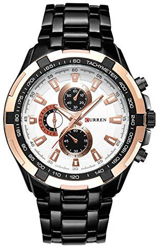 CURREN Produkt für Herren Armbanduhr Schwarz goldfarben Watch Business Casual Uhren
