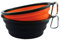 HINMAY Large Portable Pet Bowls Collapsible Dogs and Cats Food Water Feeding Bowl, Pack of 2 (Orange+Black)