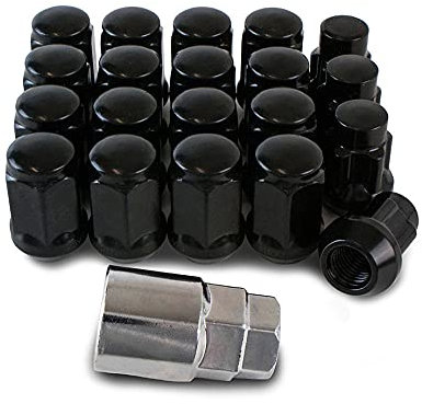 Black Wheel Nuts and Locking Nut Set for Kia Sorento Alloy Wheels Part No. 16NM10B+N11B533
