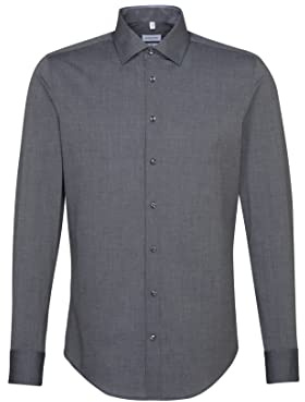 Seidensticker Men's Non-iron Fil a Fil Business Shirt in Slim With Kent-collar Shirt