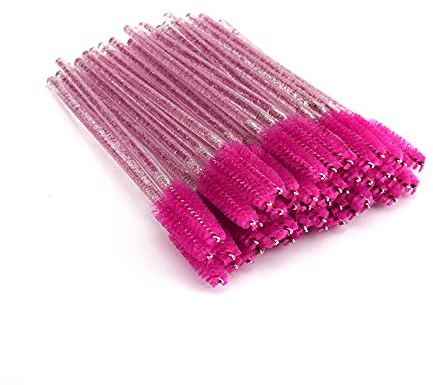 ATOMUS 100 Stücke Mascara Pinsel Einweg Mascara Stäbe Applikator Wimpernbürsten Wimpern Make-Up Applikatoren Kosmetik Pinsel Kit (100pcs Rose Red)