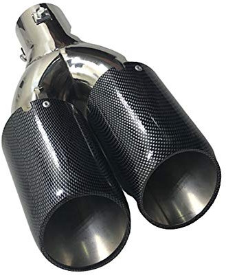 WPCASE Auspuff Endrohr Auspuffblende Gebogen Auspuffblende Auspuffblenden Auspuff Blenden Auspuffblende Doppelrohr Endrohr Auspuffblende Auspuffblende Schwarz EndschalldäMpfer