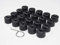 Partsdealers Cache-écrous de roue ronds pour VW Arteon Beetle Caddy Golf Jetta Polo Passat Scirocco Skoda Tiguan T-Cross T-Roc Noir mat 16+4