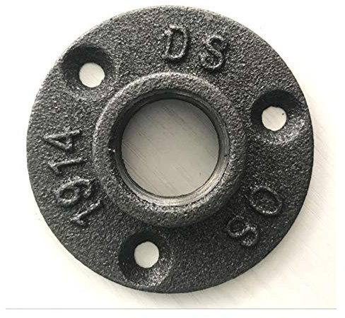 NGHSDO Flange 2 Pezzi Flange in ghisa Flange Filetto Ferro malleabile 1/2 3/4 Raccordi per Tubi da Parete Piano Piano Antique Flange a 3 Fori Flange Hardware 4 (DN : DN20)