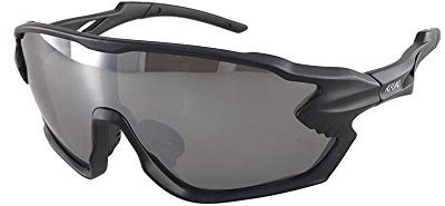 Alpland Gletscherbrille, Bergbrille, Kletterbrille, Skibrille, Schutzbrille Cat. 4 Großes Sichtfeld (Schwarz - Cat.3)