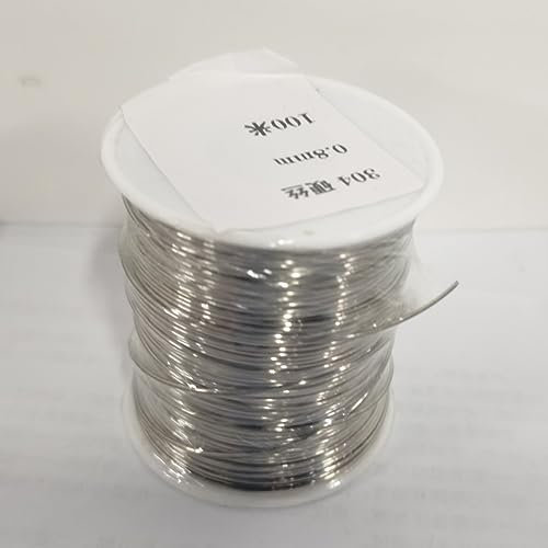 304 Stainless Steel Wire, 0.8mm 100meter Hard Wire Sculpting Wire Artistic Wire Single Strand Binding Iron Wire Can Be Welded and Tied