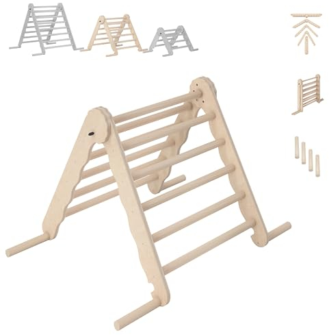 MAMOI® Klettergerüst Indoor. Kletterdreieck aus Holz. Baby Kinder Klettern. Kletterturm. Kletterbogen. Klettergerüst Montessori Spielzeug ab 1 Jahr 2/3 Jahre