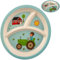 alles-meine.de GmbH Geschirr Artikelwahl Teller/Kinderteller - Traktor & Auto - Ø 20 cm - Kindergeschirr - Frühstücksset für Kinder - Jungen Junge Mädchen - Speiseteller / ..