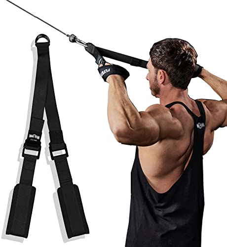 INNSTAR Einhandgriff Kabelzug Griffe für Widerstandsbänder, Ideal für Home Gym Seilzug Fitness Kraftraining, Fitness Griffe Latzug Griff mit Heavy Duty D-Ring & Solid ABS (Schwarz)