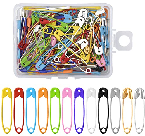 100 Stück Sicherheitsnadeln 27 mm Bunte Sicherheitsnadeln Set Metall Sicherheitsnadeln zum Nähen Kleine Sicherheitsnadeln Quiltnadeln Mini Safety Pins zum DIY Kunsthandwerk Basteln Babykleidung