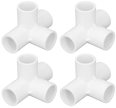 10 Stück PVC Winkelverschraubung 4 Wege 25mm, Rechtwinkliger Rohrverbinder für DIY Regal, Garten, Möbel, Gewächshaus, Weiß, Stabil, Langlebig, Einfache Montage