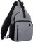 MOSISO Sling Rucksack Tasche, Mehrzweck Umhängetasche Reise Wander Tagesrucksack Brusttasche mit Quadratischer Fronttasche & USB Ladeanschluss, Grau