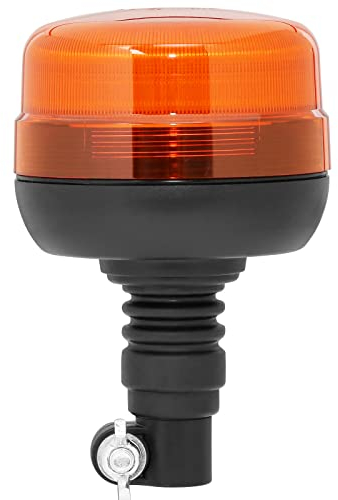 AGRISHOP 12V/24V LED LKW DIN Flexible Blitzleuchte 39LED 19W Einmaliges Blinken,Doppeltes Blinken,Drehung Orange LED Bernsteine Warnleuchte,Auto Warnlicht,CE R10 R65 TA1 for Forklift Tractor
