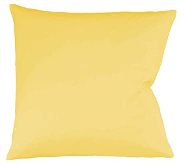 sleepling Satin Kissenbezug, Kissenhülle aus 100% seidig weicher Baumwolle, Bezug Zierkissen, Sofakissen, Kissen, 60 Grad, Ökotex 100, Made in EU, 40 x 40 cm, gelb