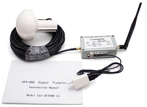 LeTkingok Kit Completo di Trasferimento Amplificatore di Segnale Ripetitore di Segnale Gps per Interni L1 Bd2 Con Antenna Ricevente a Fungo Da 15 M