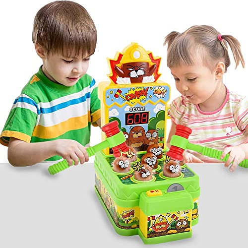 BAKAJI- Atrapar Golpear el Topo de Juguete para niños con Pantalla, Color Verde (8054143022025)