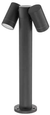 PRIOS Außenleuchte Tulimar (Modern) in Schwarz aus Aluminium (2 flammig, GU10) - Wegeleuchte Pollerleuchte Wegelampe Sockelleuchte