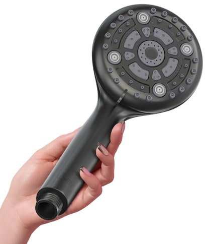 Lokby 6 Settings Shower Head High Pressure - Water Saving System 28% Less Water with High Pressure Shower Heads - Low Pressure Shower Head - Anti-Clog Nozzles Prevent Build Up - G1/2 Connection