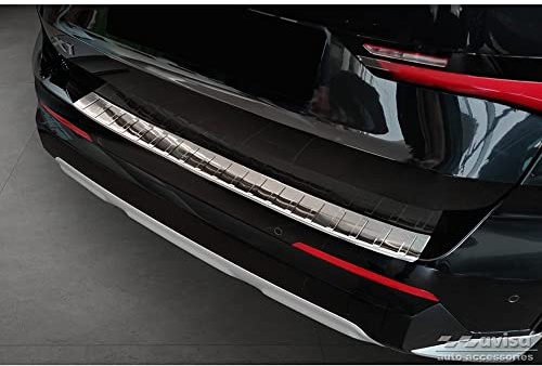 Avisa Edelstahl Heckstoßstangenschutz kompatibel mit BMW X1 U11 / X1 U11 xLine 2022- 'Ribs', Silber