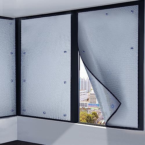 Double Aluminium Bubble Insulation Foil,Total Blackout Privacy Window Film,Heat Reflective Window Film,Anti UV Window Tint,Sun Block Window Sticker,for Glass,Bathroom (40x100cm/16''x39'')