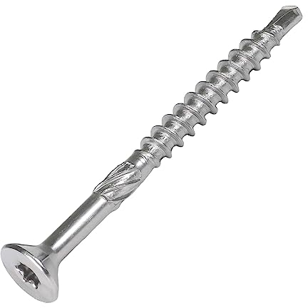 Holzbauschrauben Edelstahl C1-6,0 x 100/60 mit Senkkopf und Bohrspitze, 100 Stück mit ETA-Zulassung, TX25, Holzschraube martensitisch, gehärtet