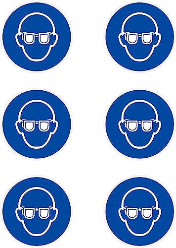 Daged 6 x Augenschutz Aufkleber Ø4 cm Gebotszeichen Hinweiszeichen Sicherheitszeichen Sticker MT-23