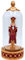 Dekohelden24 Schiaccianoci in ceramica rosso scuro e oro, in contenitore di vetro su base decorata, altezza 28 x 12 cm