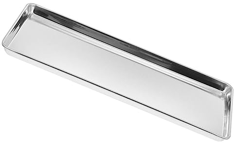 PRETYZOOM Piatto da forno a buffet, vassoio per pizza, vassoio da portata per piatti, dessert, piatto piano in metallo, banchetto, piastra in metallo, acciaio inox, rotolo di vermicelli al vapore