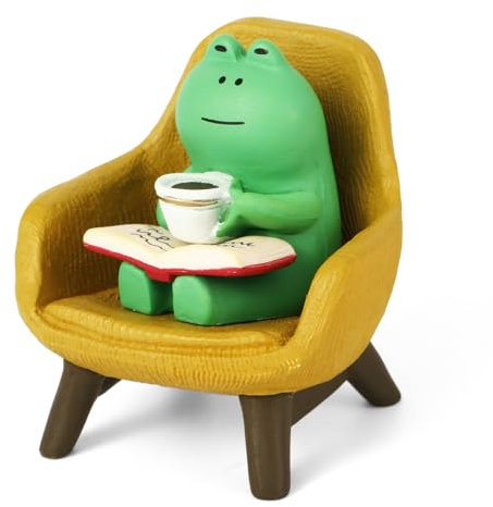 Miniature Frog Statue, Mini Frog Figurines Creative Funny Frog Sculpture Tiny Resin Frogs Ornament Decorations for Home Office Desk Bookshelf Table Bedroom Indoor Outdoor Garden Decor