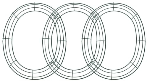ABOOFAN Ostereier-Kranzrahmen 3 Stück Ovaler Metalldraht-Kranzrahmen Runde Makramee-Ringe Form Für DIY-Kunsthandwerk Hochzeitsfeier Dekoration 30 X 25 cm