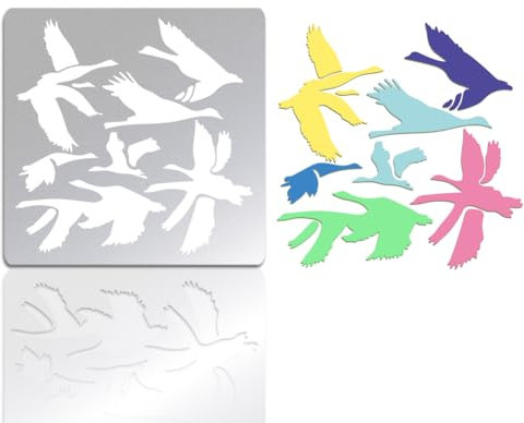 UNICRAFTALE 1 Stück Adler Schablone Metallschablone Schwalben Himmel Vogelschablonen Zum Journaling Tierschablonen Edelstahl Malschablonen Vorlage Zum Holzbrennen Schablonen Zum Zeichnen Gravieren