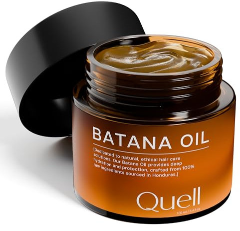 Quell Batana Oil for Hair Growth – Dr. Sebi 100ml Honduras Raw Batana Oil for Skin and Hair – Vitamin Packed Hair Oil for Damaged Hair – Smooth Texture – Encourages New Growth - For All Hair Types