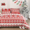 DXHOME Bettwäsche Weihnachtsmotiv 155x220cm Rot Wintermotiv Weihnachten für Mädchen Jungen Geschenke für Kinder Weiche Mikrofaser Bettbezug mit Reißverschluss und 2 Kissenbezüge 80 x 80cm