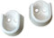 Pack of 2 White Rail End Supports for Oval Wardrobe Rail Poles