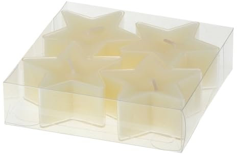 Teelichter Stern Creme 4er-Pack, 5 Stunden