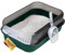 PETLIMA® | Offenes Katzenklo 50,5x34,5x18,5cm - Hoher Rand, frische Luft, Artgerecht, Katzentoilette mit Streuschaufel & Gitter für saubere Umgebung (für kleine Katzen & Kitten) [Grün]
