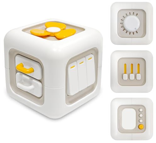 Bukuhlio Juguete para bebé a Partir, 6 en 1 Cubo de motricidad para bebés, Juguete Montessori para bebé de 6 a 12 Meses, Juguetes de sensores Montessori para niños pequeños, niñas, 1-3 años
