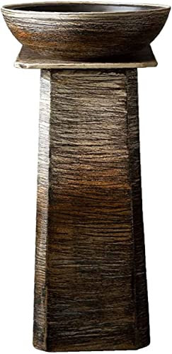 Keramikwaschbecken im Industriestil, Standwaschbecken, Säulenwaschbecken, Streifen-Totem-Keramik-Kombination, 77 x 43 cm, handgeschnitztes Retro-Waschbecken mit Wasserh(Green-PedestalBasinSink)