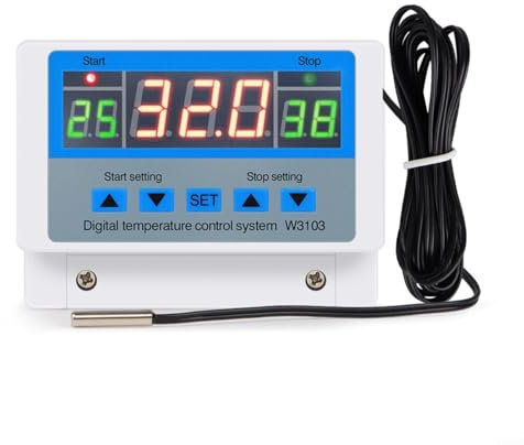 HOHOVYVY Régulateur de température 220 V, régulateur de température numérique, AC 220 V 5000 W, thermostat numérique 30 A, interrupteur DC 12 V 24 V (CA 220 V 5000 W)