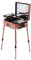 Valigetta cosmetica trolley, beauty make-up, valigia a specchio, illuminazione professionale, piastra di copertura e ripiani estraibili, gambe regolabili, robusta