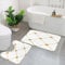 KGDHY Badezimmermatten-Sets 2-Teilig,Goldglitzer und weiße Vorlage. Goldenes Ornament.,Bad und WC-Vorleger-Set,rutschfeste Badezimmerteppiche wasserabsorbierende