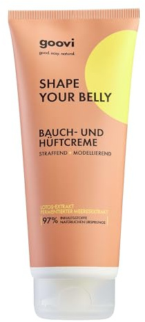 GOOVI Shape Your Belly Belly & Hips Cream | Straffende Körpercreme für Bauch, Hüften & Arme, 97% natürliche Inhaltsstoffe, 200ml