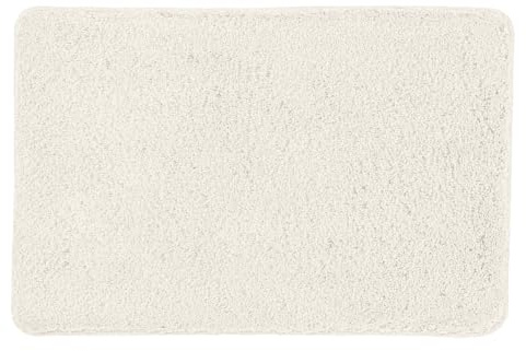 Kleine Wolke Badteppich Scott Weiß 50 x 40 cm | OEKO-TEX zertifiziert, rutschhemmende Unterseite, für Fußbodenheizung, maschinenwaschbar, 100% Polyester