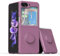 Rokmym Custodia compatibile con Samsung Galaxy Z Flip 4, ultra sottile in silicone, con supporto ad anello a 460 gradi, resistente agli urti, per supporto magnetico auto, viola chiaro