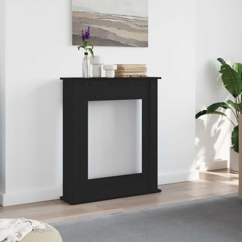 GCHDHAPB Cornice per caminetto, in legno di quercia nera, 75 x 20 x 87,5 cm, accessori per la casa e il giardino, camino e stufa a legna
