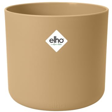 elho B.for Soft Rund 18cm Blumentopf - Goldener Sand | ∅ 18.3 x H 16.7 cm | für den Innenbereich | 100% recyceltes Plastik